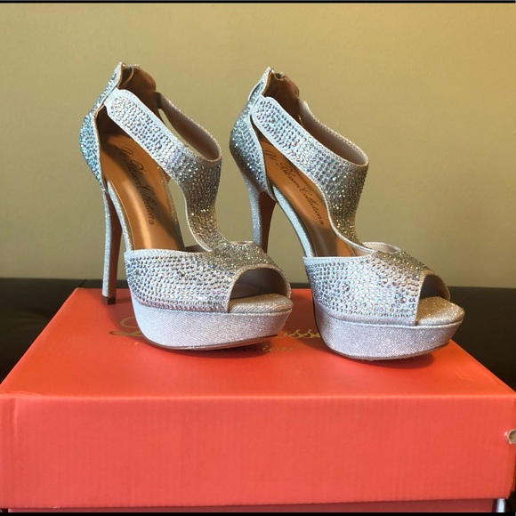 DeBlossom Collection Rhinestone Heels - Picture 3 of 8